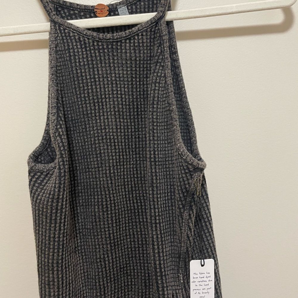New
Free People Women's FP One Katya Thermal Mini Dress in Grey Black - Picture 5 of 7